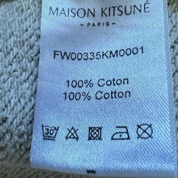 Maison Kitsune Sweatshirt Light Gray Size M - Picture 12 of 14